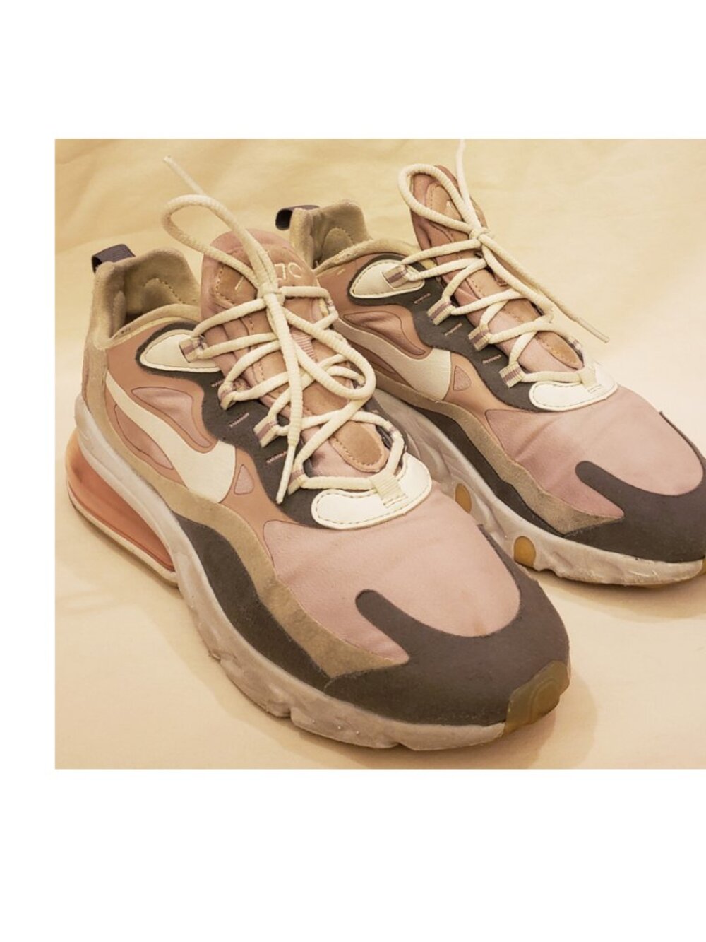 Nike Air Max 270 React Women's Sneakers Size- 8.5 White/Pink